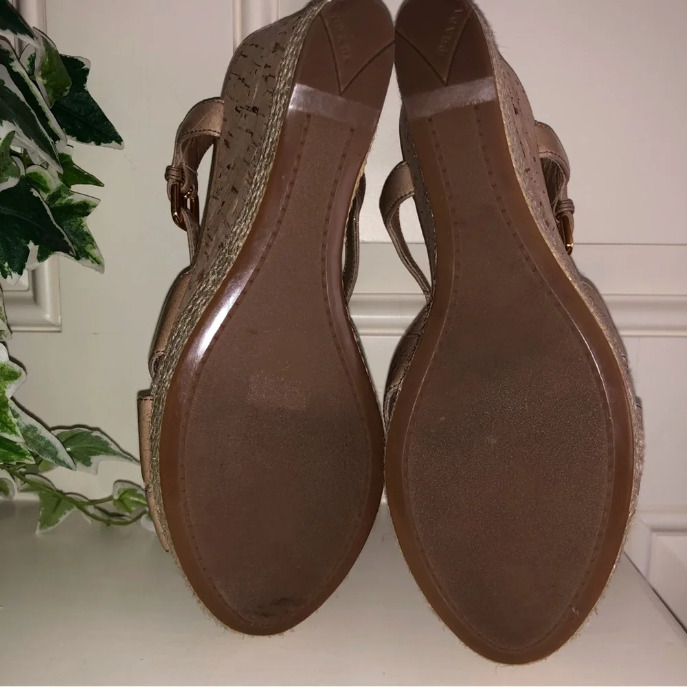 NWT Prada Tan Platform Cork Wedge Sandals New Size 38